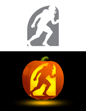Football Player Running Pumpkin Stencil