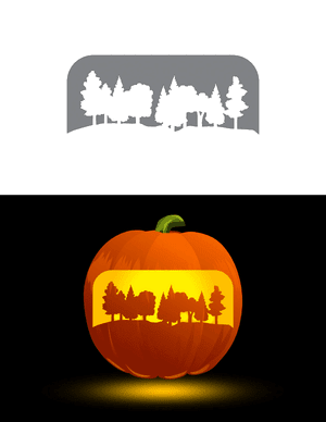 Forest Pumpkin Stencil