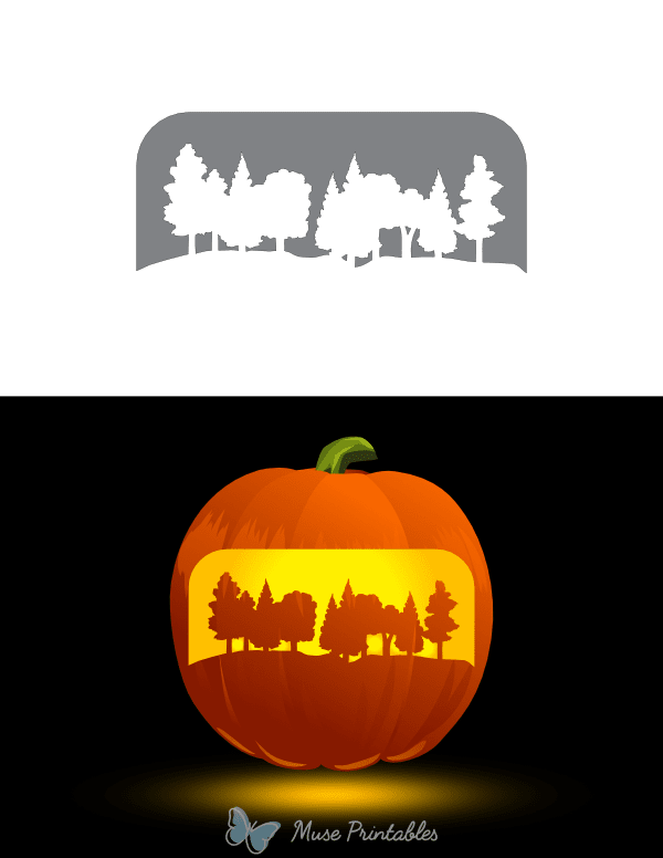 Forest Pumpkin Stencil