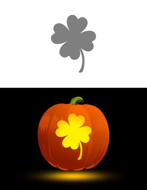 Four Leaf Clover Pumpkin Stencil