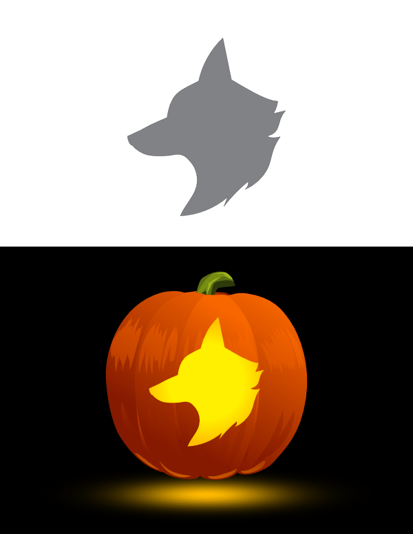 Fox Head Pumpkin Stencil