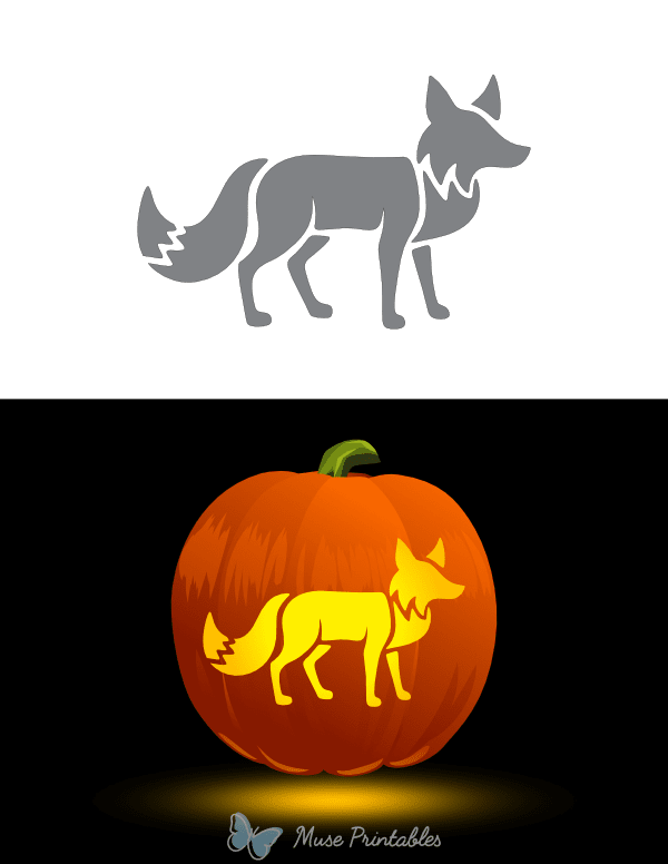 Printable Fox Pumpkin Stencil