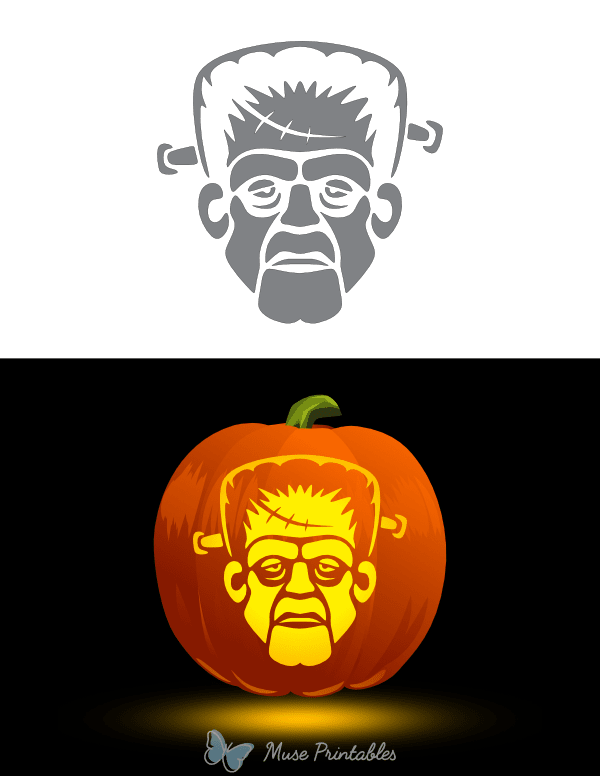 Frankenstein Pumpkin Stencil