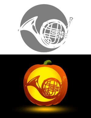 French Horn Pumpkin Stencil