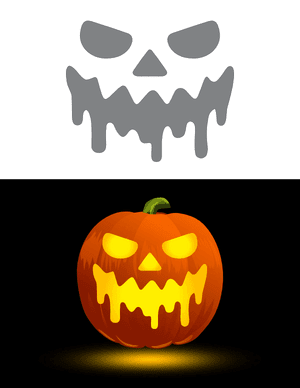Frightening Drooling Face Pumpkin Stencil