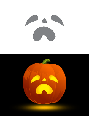 Frowning Face Pumpkin Stencil