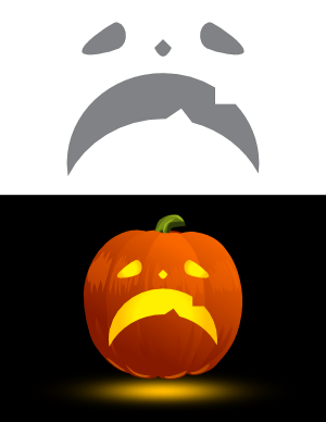 Frowning Jack-o'-lantern Face Pumpkin Stencil