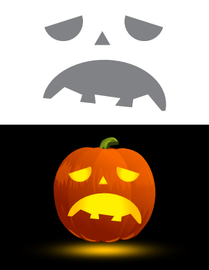 Frowny Face Pumpkin Stencil