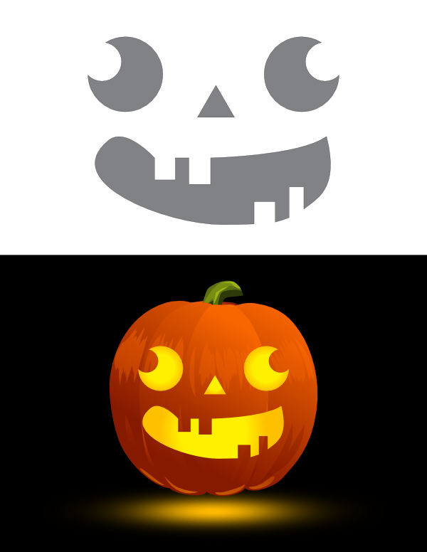 Printable Funny Face Pumpkin Stencil