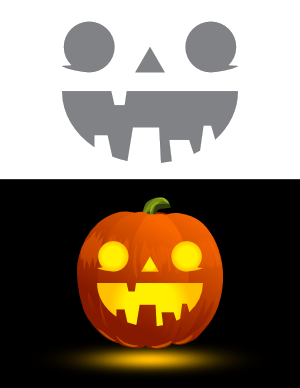 Funny Jack-o'-lantern Face Pumpkin Stencil