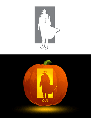 Futuristic Plague Doctor Pumpkin Stencil