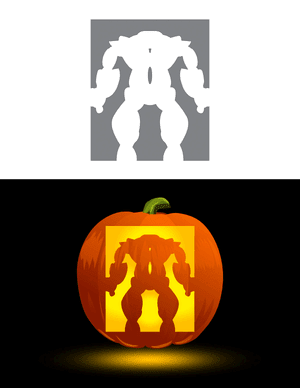 Futuristic Robot Pumpkin Stencil