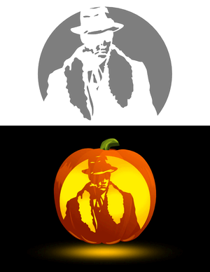 Gangster Pumpkin Stencil