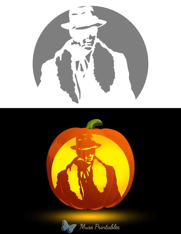 Gangster Pumpkin Stencil