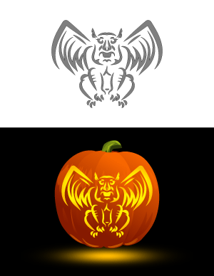 Gargoyle Pumpkin Stencil