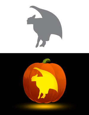 Gargoyle Side View Pumpkin Stencil