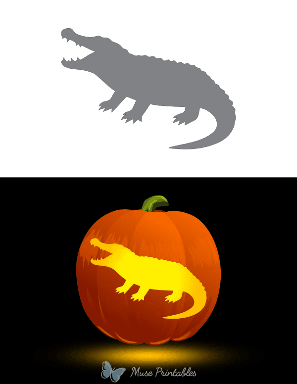Gator Pumpkin Stencil