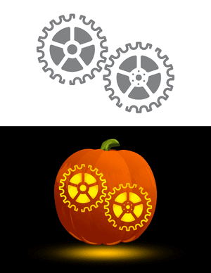 Gears Pumpkin Stencil