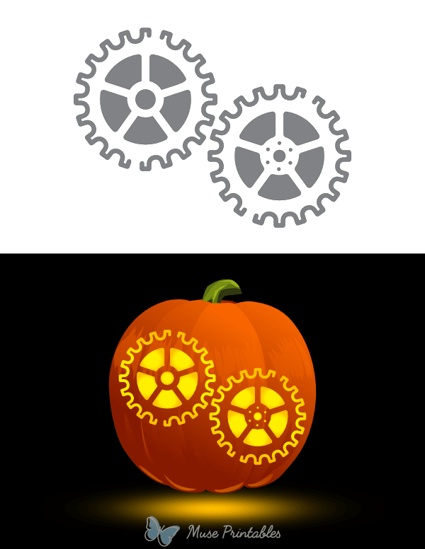 Gears Pumpkin Stencil