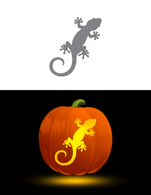 Gecko Pumpkin Stencil