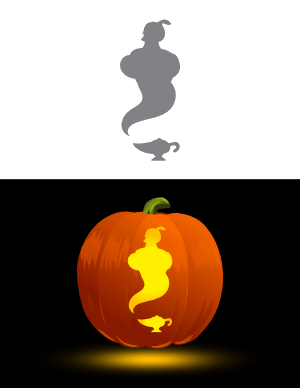 Genie Lamp with Genie Pumpkin Stencil