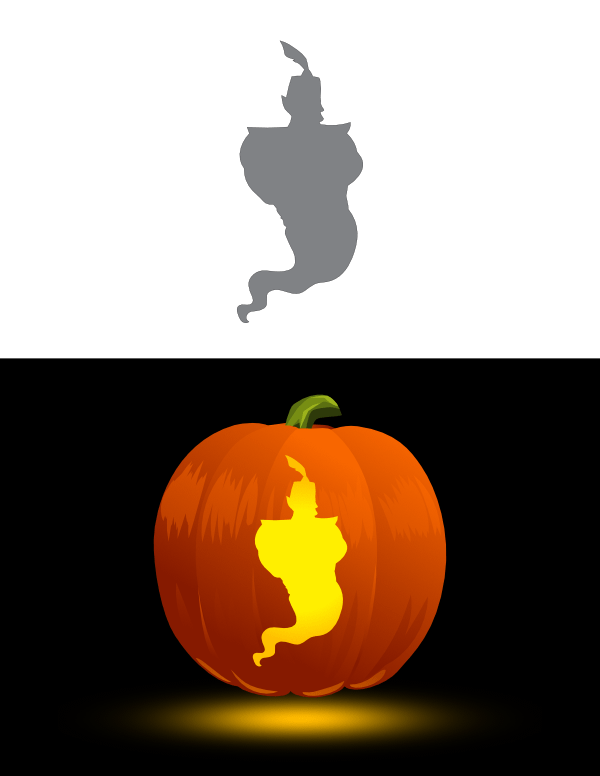 Printable Genie Pumpkin Stencil