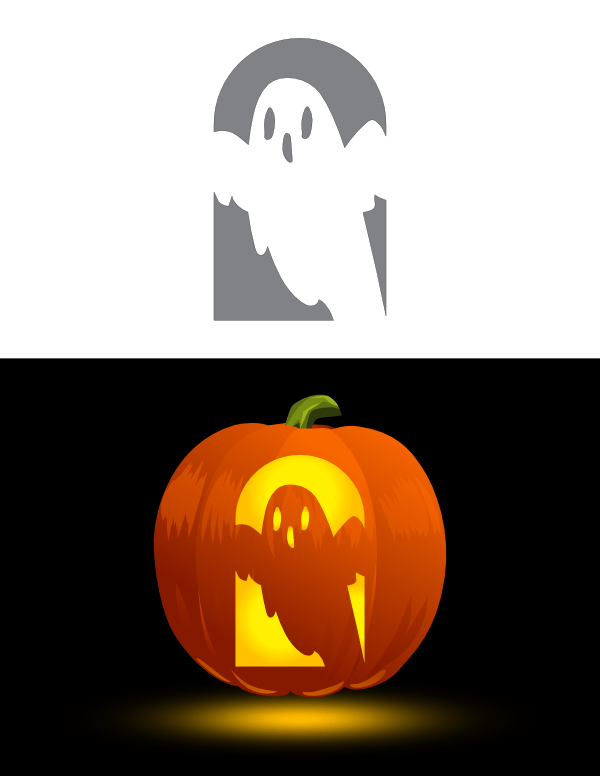 Printable Ghost Pumpkin Stencil