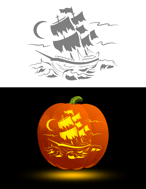pirate ship pumpkin stencil