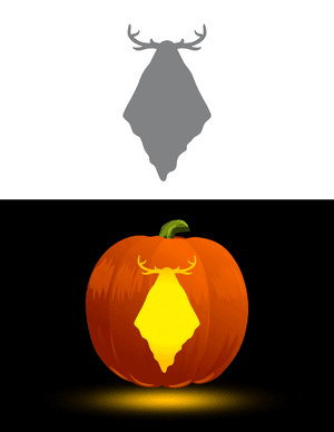 Ghost With Antlers Pumpkin Stencil