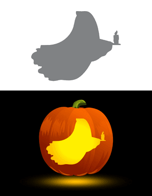 Ghost With Candle Pumpkin Stencil