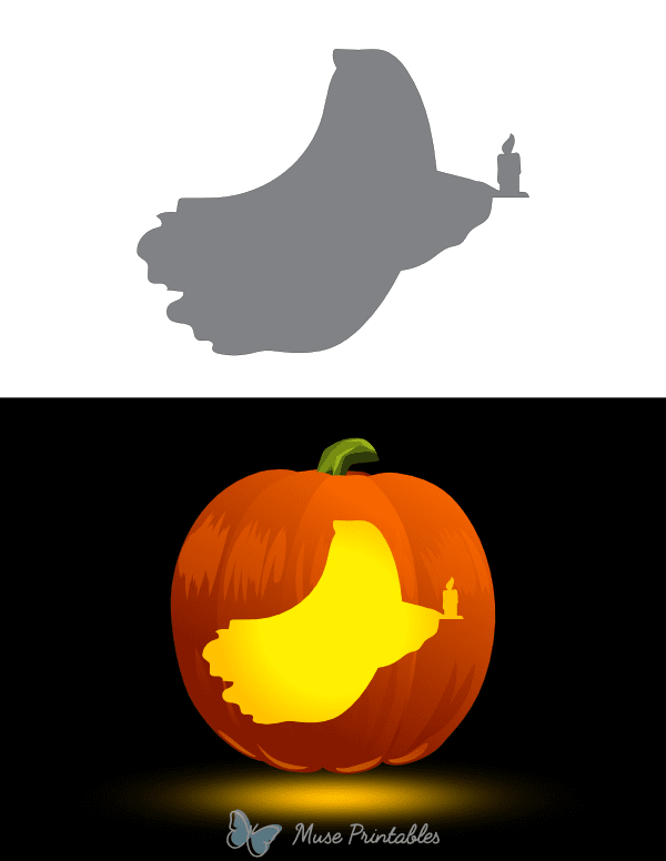 Ghost With Candle Pumpkin Stencil