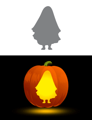 Ghost With Feet Pumpkin Stencil