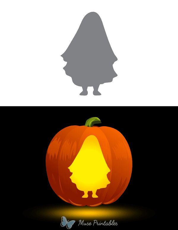 Ghost With Feet Pumpkin Stencil