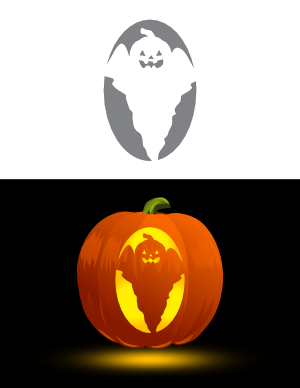 Ghost With Pumpkin Head Pumpkin Stencil