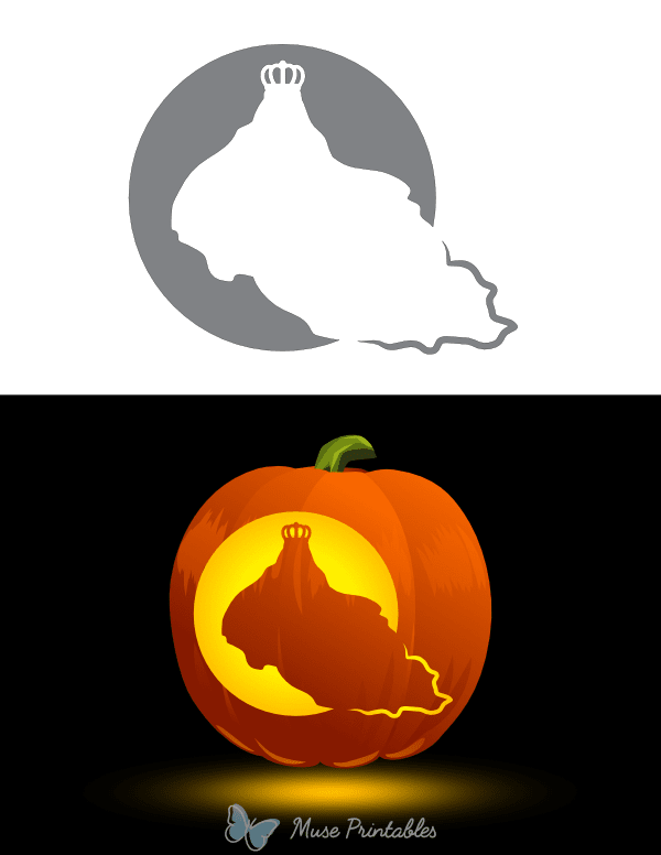 Ghost With Royal Crown Pumpkin Stencil