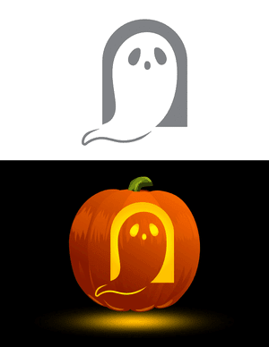 Ghost With Tail Pumpkin Stencil