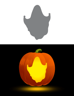 Ghost With Tiny Hands Pumpkin Stencil