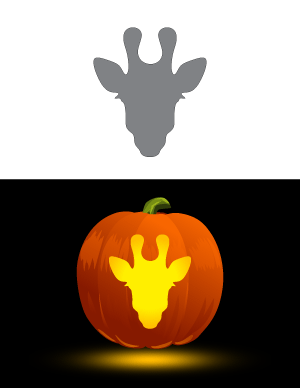Giraffe Head Pumpkin Stencil