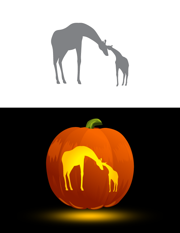 Giraffe Pumpkin Stencil