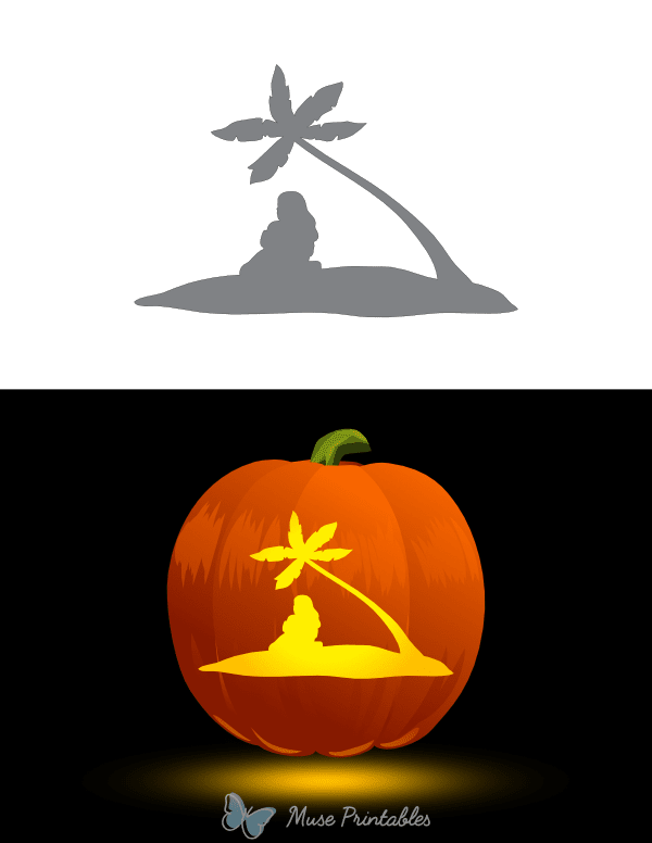 printable-girl-on-beach-with-palm-tree-pumpkin-stencil