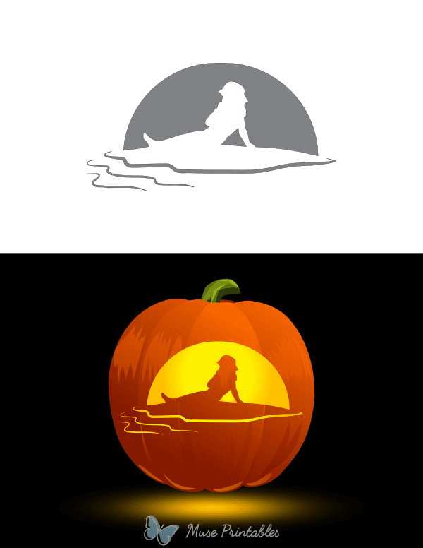 Girl Reclining on Beach Pumpkin Stencil