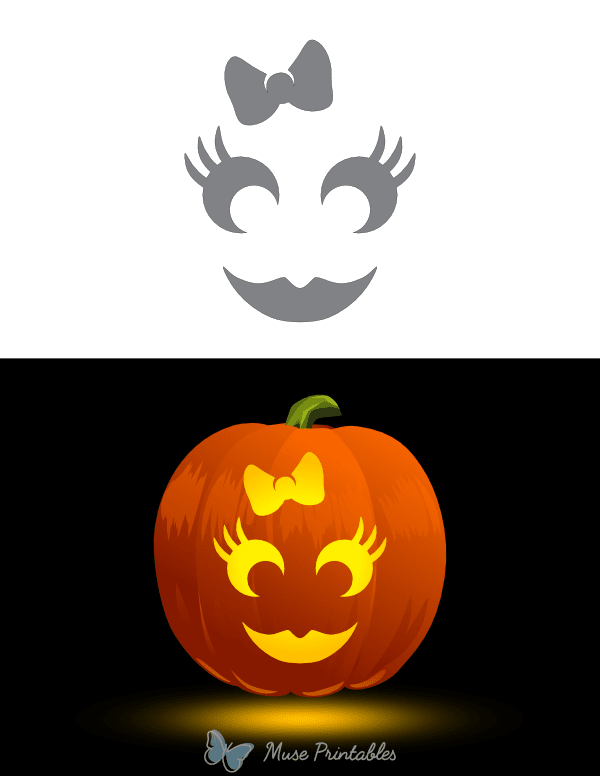 Printable Girly Pumpkin Stencil