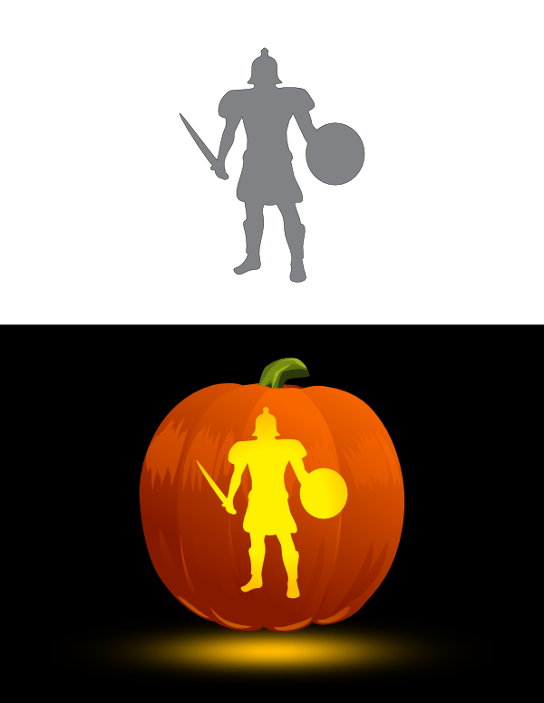 Gladiator Pumpkin Stencil