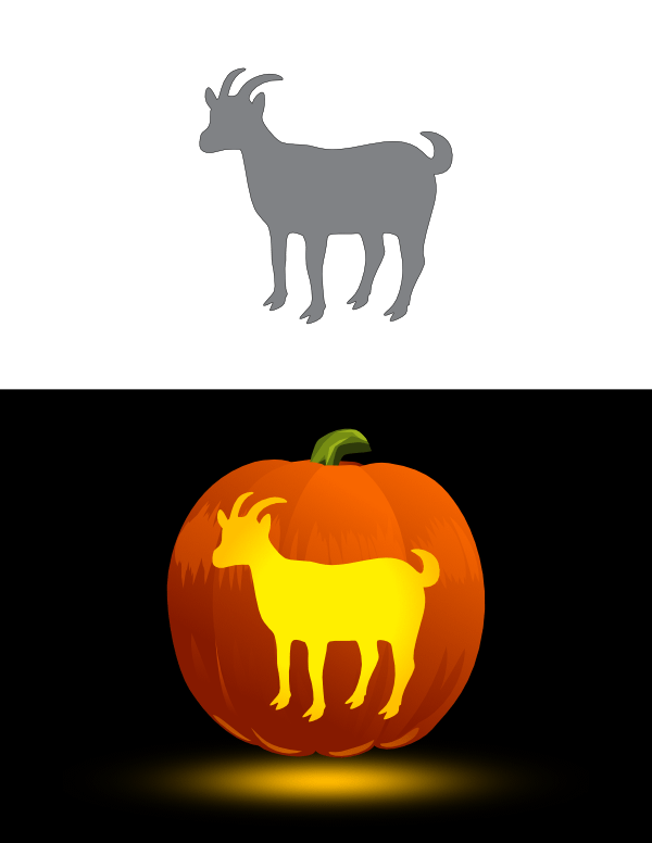 Printable Goat Pumpkin Stencil