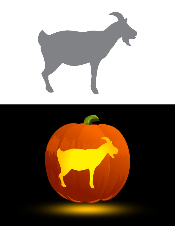 Printable Goat Side View Pumpkin Stencil