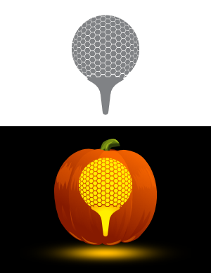 Golf Ball and Tee Pumpkin Stencil