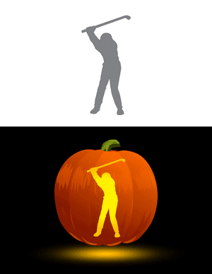 Golf Swing Pumpkin Stencil