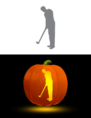 Golfer Pumpkin Stencil