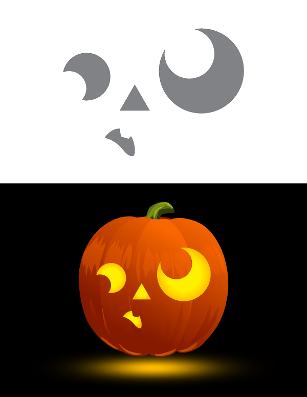 Printable Goofy Eyes Pumpkin Stencil