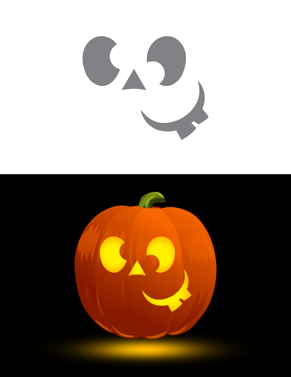 Printable Goofy Face Pumpkin Stencil